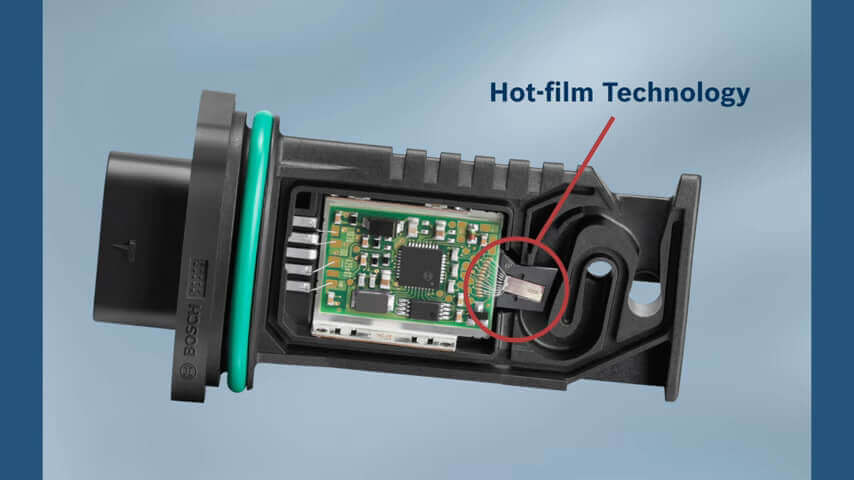 Bosch hot film maf sensor showing the superior circuitry